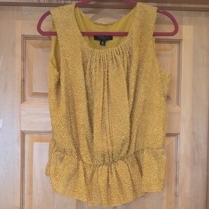 Jason Wu Mustard Textured Sleeveless Blouse